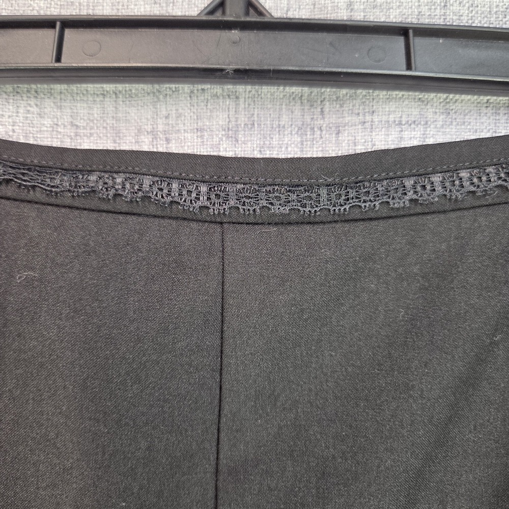 Vtg 90s Limited SZ 4 Black Midi A-Line Skirt Y2K Lace Hem Lined Office Siren - Picture 2 of 11